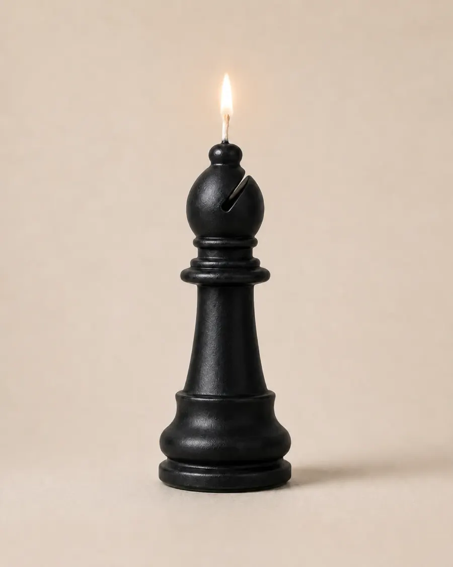 Bishop Candle candle lit