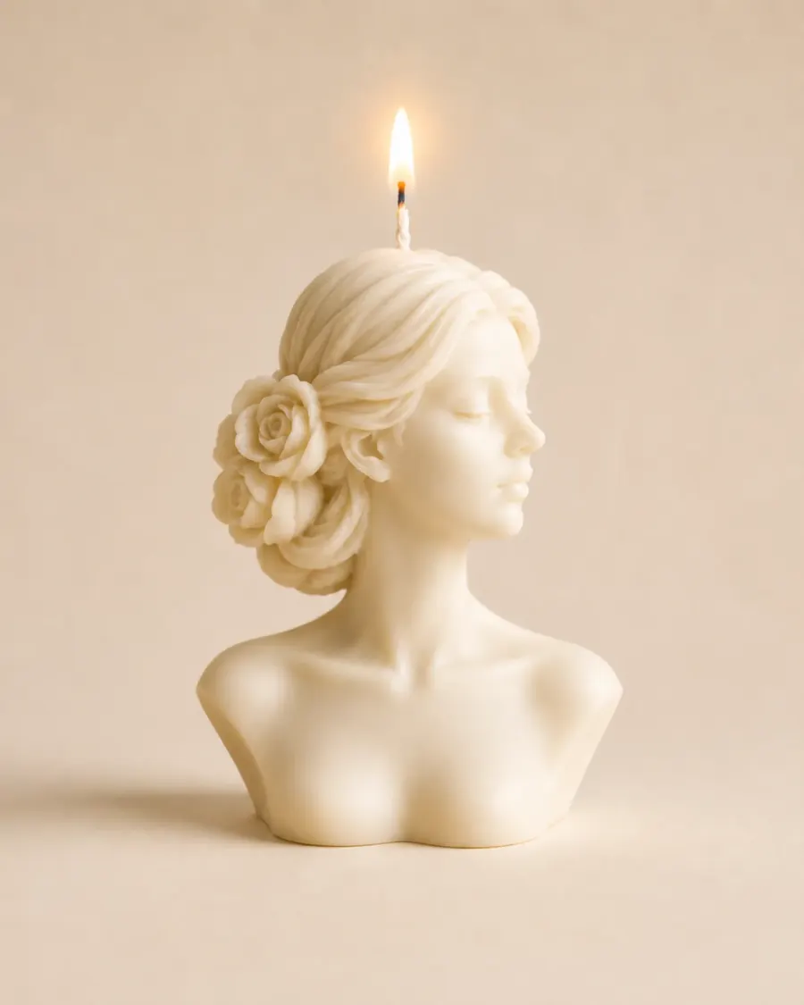 Rose Profile Candle candle lit