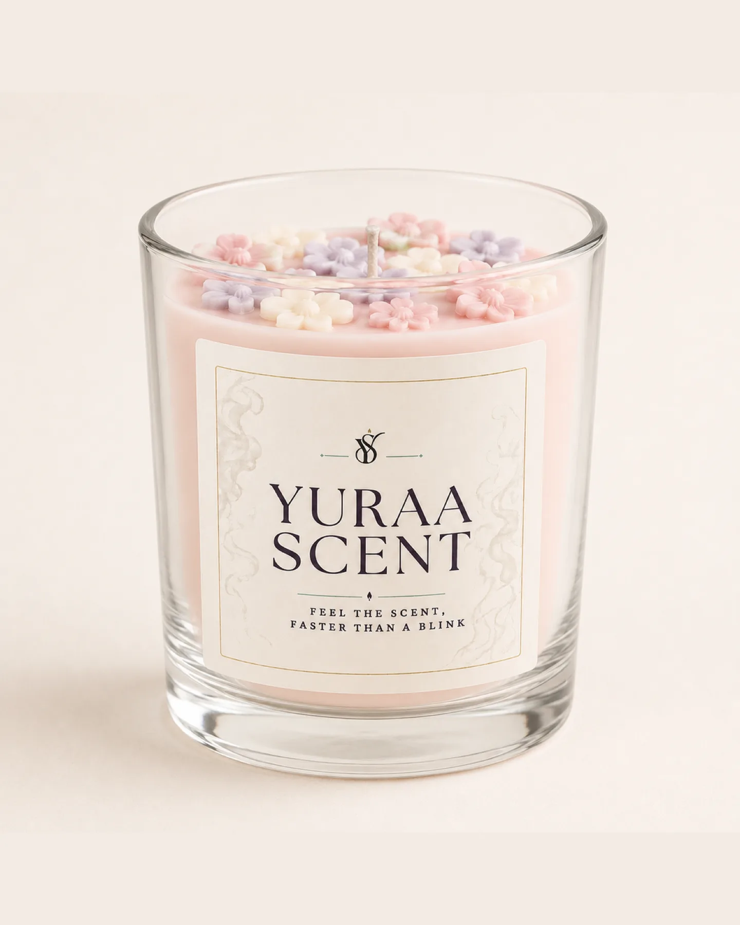 Floral Jar Candle lit