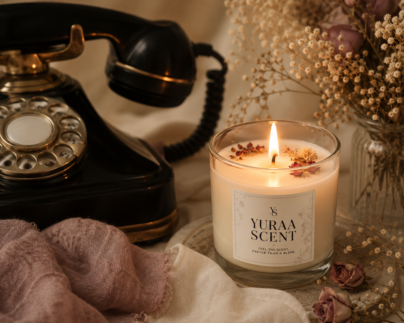 Yuraa Scent candle arrangement for custom order inquiries